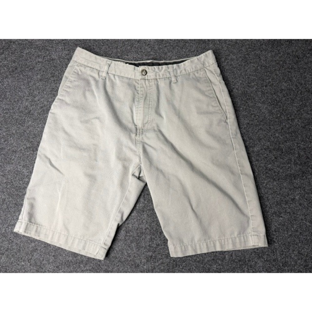 Volcom Corpo Class Mens Chino Shorts Size 32 Gray Khaki Twill Walkshorts
